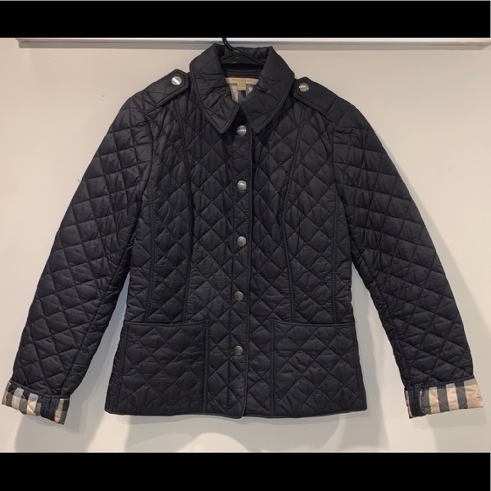 Black Burberry diamond-quilted jacket